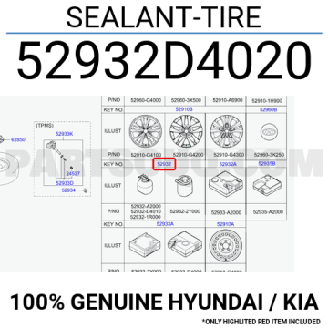Kia Sportage Lastik Tamir Kit Yedek Orjinal | LP52932D4020