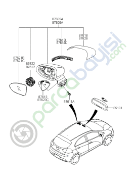 Rio Dış Dikiz Aynası Sol Orjinal | 876101W321