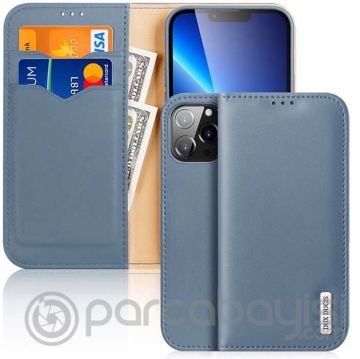Dux Ducis iPhone 13 Pro Max Kılıf Mıknatıslı Cüzdanlı Deri Kılıf Hivo Series