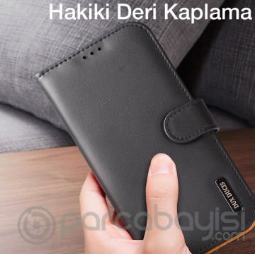 Dux Ducis iPhone 13 Pro Max Kılıf Mıknatıslı Cüzdanlı Deri Kılıf Hivo Series