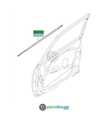 Kia Venga Ön Kapı Sıyırıcı Fitili Sol Orjinal | 822101P000