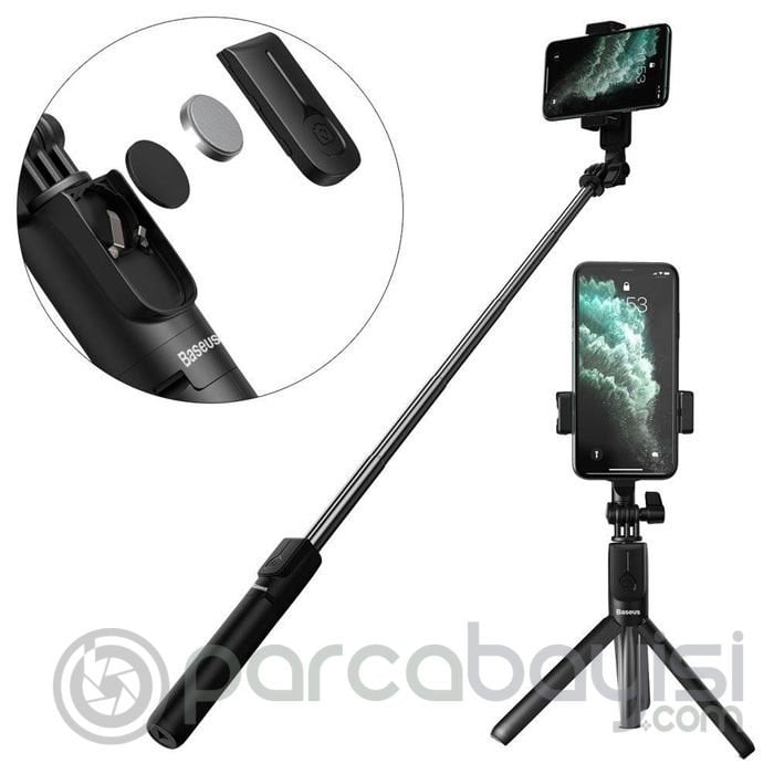 Baseus Lovely Uzaktan Kumandalı Standlı Selfie Özçekim Çubuğu Tripod