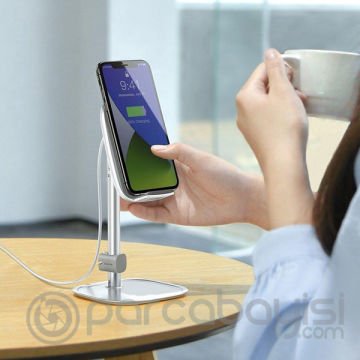 Baseus Literary 15W Kablosuz Şarj Masaüstü Telefon Tutucu Stand Wireless Şarj