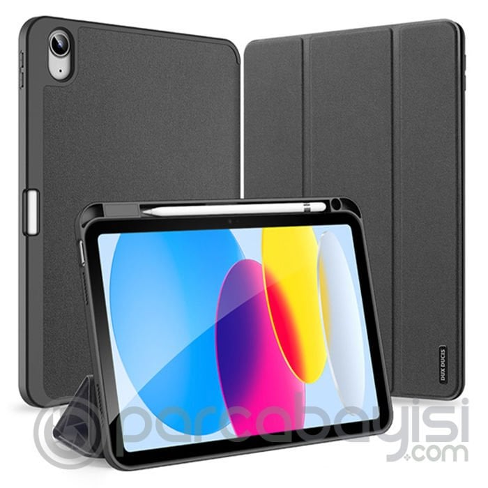 Dux Ducis iPad 10.2 2022 Kılıf Domo Series Kalem Bölmeli Mıknatıslı Standlı Kapaklı Kılıf