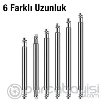 Ally 8mm-25mm Paslanmaz Çelik Saat Pimi Yaylı Susta 108 Adet Karışık