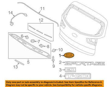 Kia Sportage Amblem Bagaj Orjinal | 863533W510