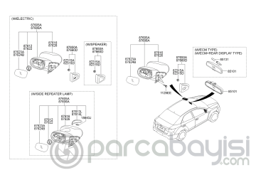 Cerato Dış Dikiz Ayna Sol Orjinal | 876101M200