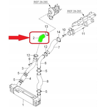 Kia Sorento İntercooler Hortumu Orjinal | 281634A160