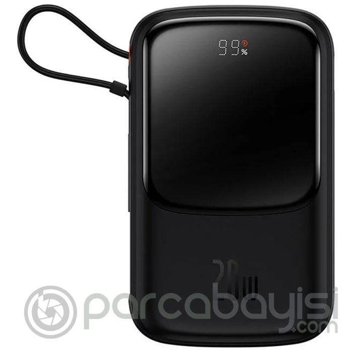 Baseus Qpow Pro Dijital Göstergeli 20000mAh 20W Hızlı Şarj Powerbank iPhone Lightning Kablolu