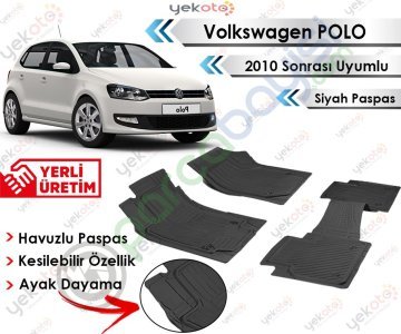 Volkswagen Polo 2010 Sonrası Havuzlu Kesilebilir Üniversal Siyah Paspas