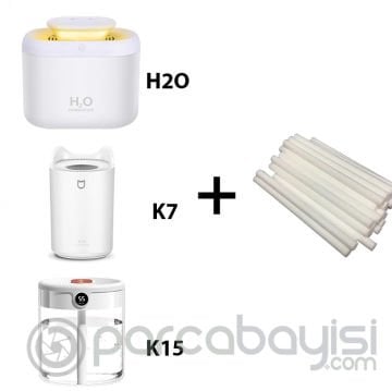 Ezere 3300 ml Hava Nemlendirici Buhar Makinesi 330ML Yedek Filtre X 2 Adet (20cm X 0,8 Mm)
