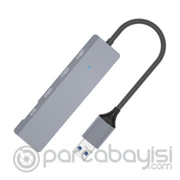 Ally ADS-309A 4in1 USB to USB + Type-C Hub Adaptör Çevirici Dönüştürücü Çoğaltıcı