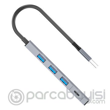 Ally ADS-309A 4in1 USB to USB + Type-C Hub Adaptör Çevirici Dönüştürücü Çoğaltıcı