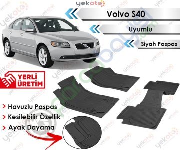 Volvo S40 Havuzlu Kesilebilir Üniversal Siyah Paspas
