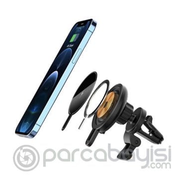 ALLY D9 Magsafe İPhone 12-13-14 İçin Kablosuz Araç Şarj Havalandırma Tutucusu