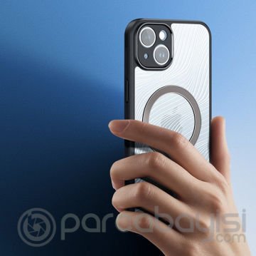 Dux Ducis iPhone 14 Plus Aimo Series MagSafe Premium Buzlu Sert PC-TPU Kılıf