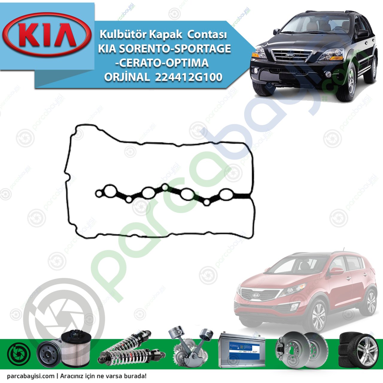 Kulbütör Kapak Contası Kia Sorento-Sportage-Cerato-Optıma Orijinal | 224412G100