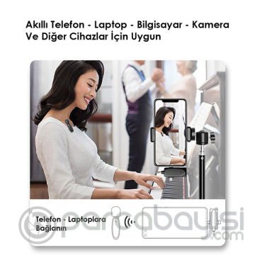 ALLY 3in1 Gürültü Önleyici Kablosuz Yaka Mikrofonu Canlı Yayın Mikrofonu