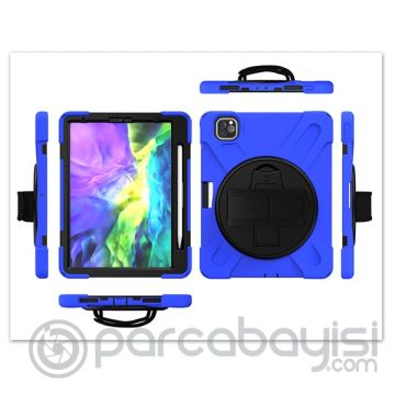 iPad Pro11 (2021-2020-2018) Kılıf Shockproof 3 Katmanlı Standlı Zırh Kılıf Kalem Yerli