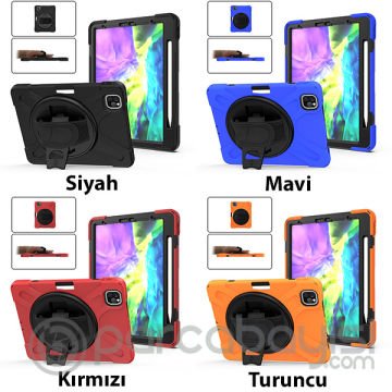 iPad Pro11 (2021-2020-2018) Kılıf Shockproof 3 Katmanlı Standlı Zırh Kılıf Kalem Yerli