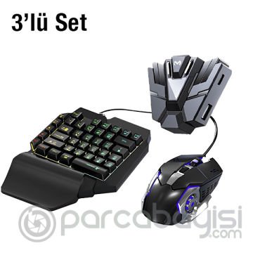 Memo ZH01 Pubg Oyun Konsolu 3in1-klavye Mouse Bağlayıcı 3 Lü Set