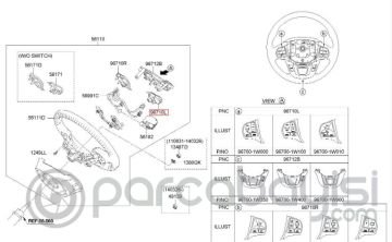 Rio Direksiyon Kumanda Düğmesi Sol Orjinal | 967001W020Ca