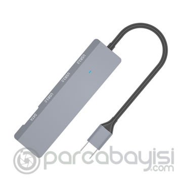 Ally ADS-309C 4in1 Type-C to USB + Type-C Hub Adaptör Çevirici Dönüştürücü Çoğaltıcı