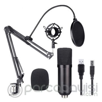 ALLY BM700 Profesyonel Stüdyo Kayıt Youtuber Mikrofonu Seti + Stand NB-35