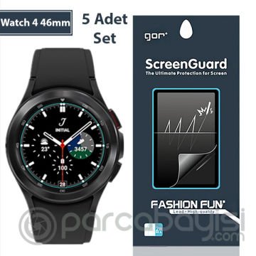 Gor Sm Galaxy Watch 4 46mm Darbe Emici Ekran Koruyucu 5 Adet Set