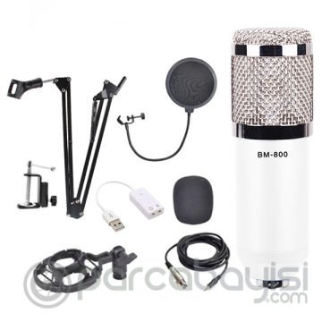 ALLY BM800 Stüdyo Kayıt Youtuber Mikrofonu Seti + Stand + Pop Filtre