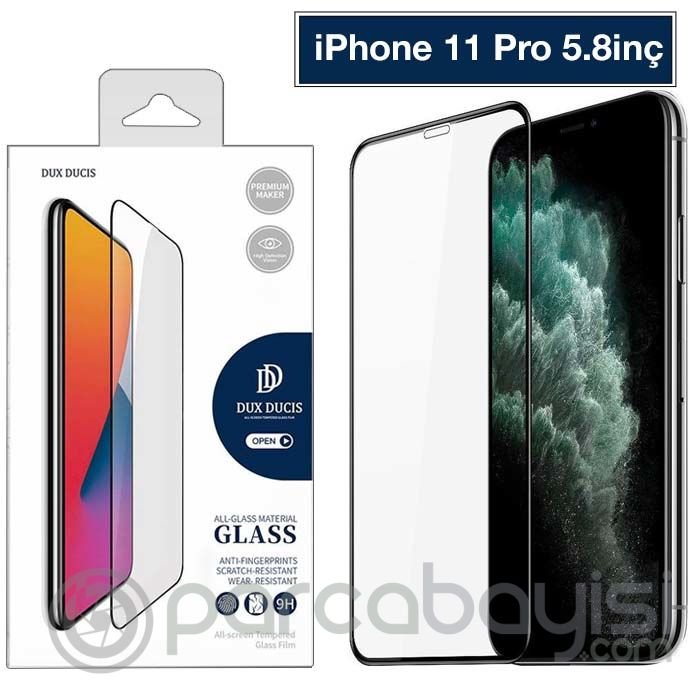 Dux Ducis iPhone 11 Pro Tempered Cam Ekran Koruyucu 10D Full Kaplama