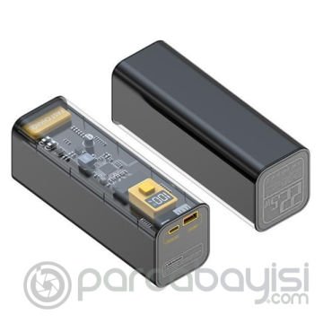 Ally 22.5W PD 30000 mAh Transparan Led Göstergeli Powerbank