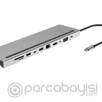 Ally 11 in 1 Masaüstü Standlı Çoğaltıcı Adaptör Çevirici Hub