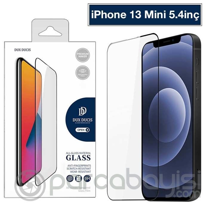 Dux Ducis  iPhone 13 Mini 5.4inç Tempered Cam Ekran Koruyucu 10D Full Kaplama