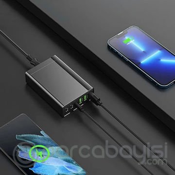Ally 96W 6 Portlu 3 USB Port + 3 PD USB-C Şarj Adaptörü