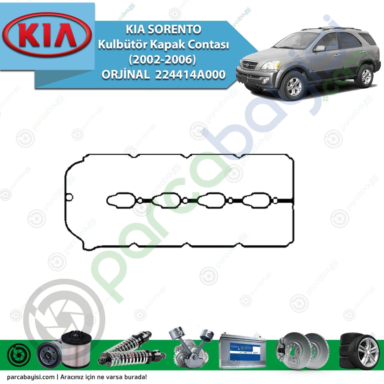 Kia Sorento Kulbütör Kapak Contası (2002-2006) Orijinal | 224414A000