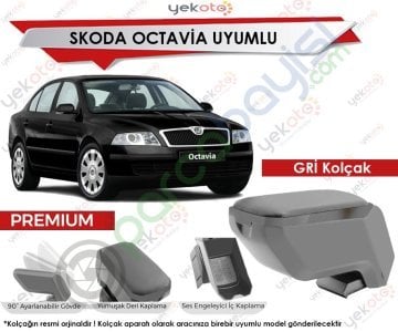 Skoda Octavia Uyumlu Gri Kolçak Kol Dayama Ultra Kaliteli