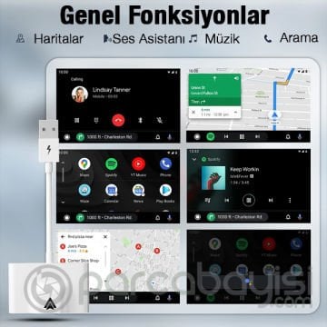 Ally USB+Type-C Adaptör Android Kablosuz Carplay Adaptör Çevirici