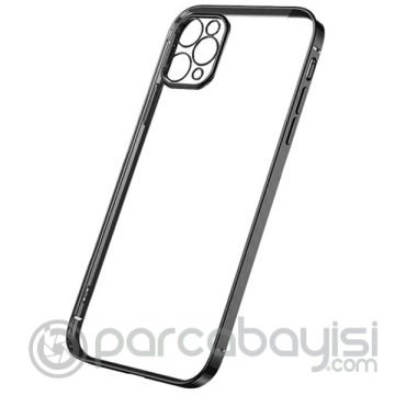 ALLY İPhone 12 Pro 6.1 Metal Görünümlü Darbeye Dayanıklı Silikon Kılıf