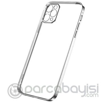 ALLY İPhone 12 Pro 6.1 Metal Görünümlü Darbeye Dayanıklı Silikon Kılıf