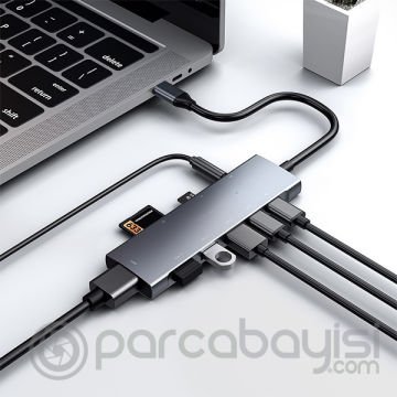 ALLY  9 İn1 Type C Hub 4k 30hz Hdmi Usb 3.0,Sd,PD Adaptör