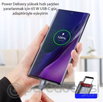 Duzzona A2 65W Type-C to Type-C Ultra Hızlı Şarj ve Data Kablosu 1m
