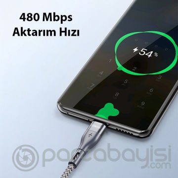Duzzona A2 65W Type-C to Type-C Ultra Hızlı Şarj ve Data Kablosu 1m