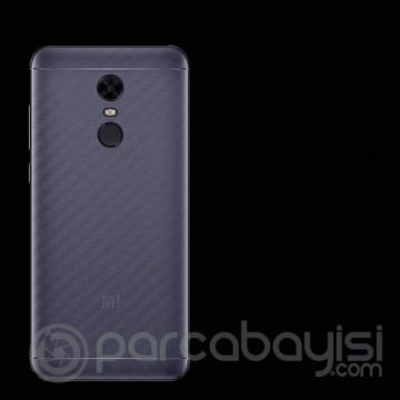 Xiaomi Redmi 5+ Plus Şeffaf Karbon Fiber Kaplama Sticker