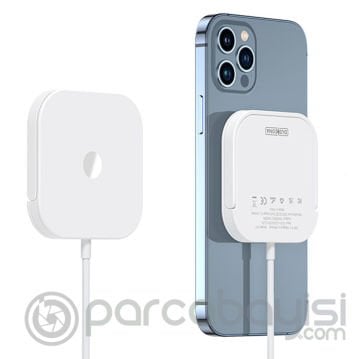 Duzzona W7 15W Manyetik Magsafe Uyumlu Standlı Kablosuz Şarj Aleti-Airpods ve Apple Watch Uyumlu