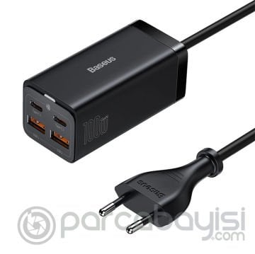 Baseus Gan3 Pro 100W 2 Type-C + 2 USB Hızlı Şarj Başlığı Adaptörü - Ultra Hızlı Şarj Cihazı