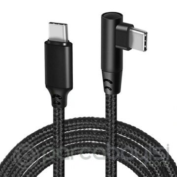 ALLY 60W Type-C to Type-C Hızlı Şarj Kablosu Oyuncu 90 Derece Başlıklı Kablo 1 Metre
