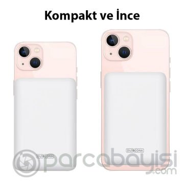 Duzzona W4 20W 5000mAh Magsafe Uyumlu Taşınabilir Kablosuz Hızlı Şarjlı Powerbank