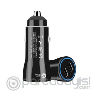 ALLY 60W 2 Type-c Çıkışlı Araç İçi Çakmaklık Hızlı Şarj Başlığı