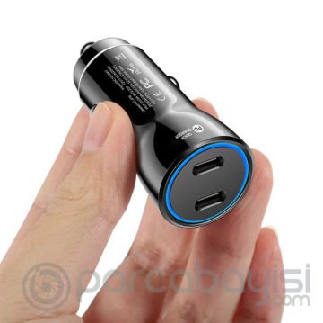 ALLY 60W 2 Type-c Çıkışlı Araç İçi Çakmaklık Hızlı Şarj Başlığı